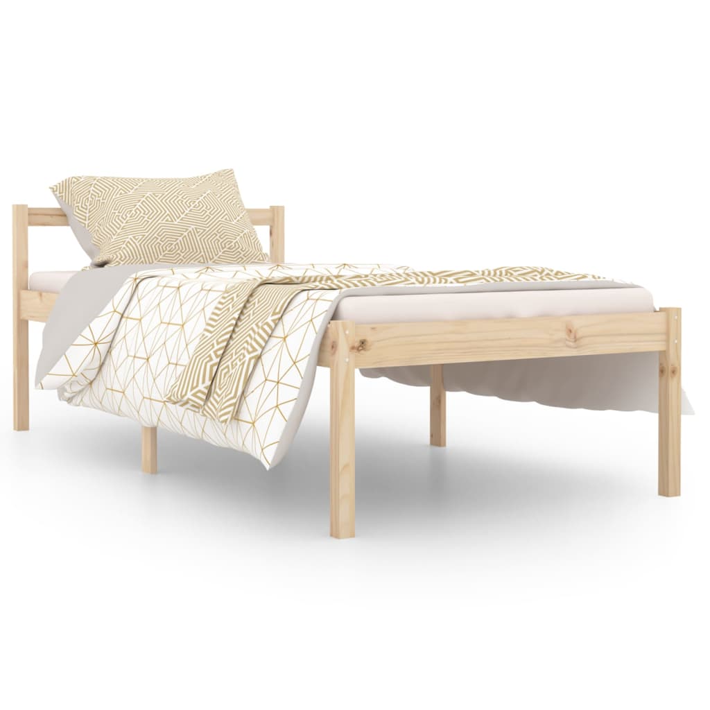 senioru gultas rāmis, 90x190 cm, vienvietīgs, priedes masīvkoks