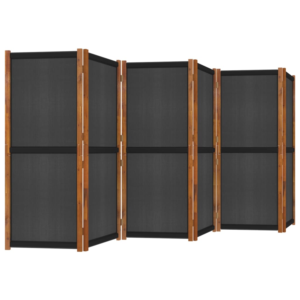 6-paneļu istabas aizslietnis, melns, 420x180 cm