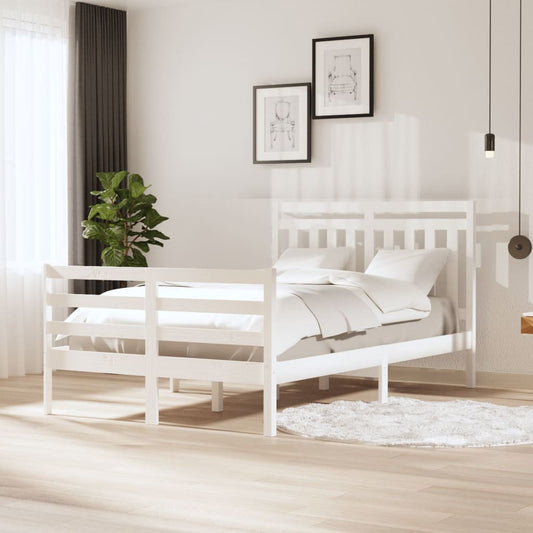 gultas rāmis, balts, masīvkoks, 120x200 cm