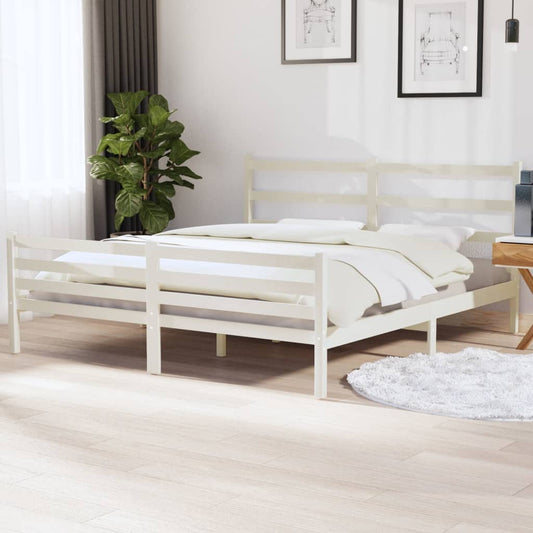gultas rāmis, balts, priedes masīvkoks, 180x200 cm
