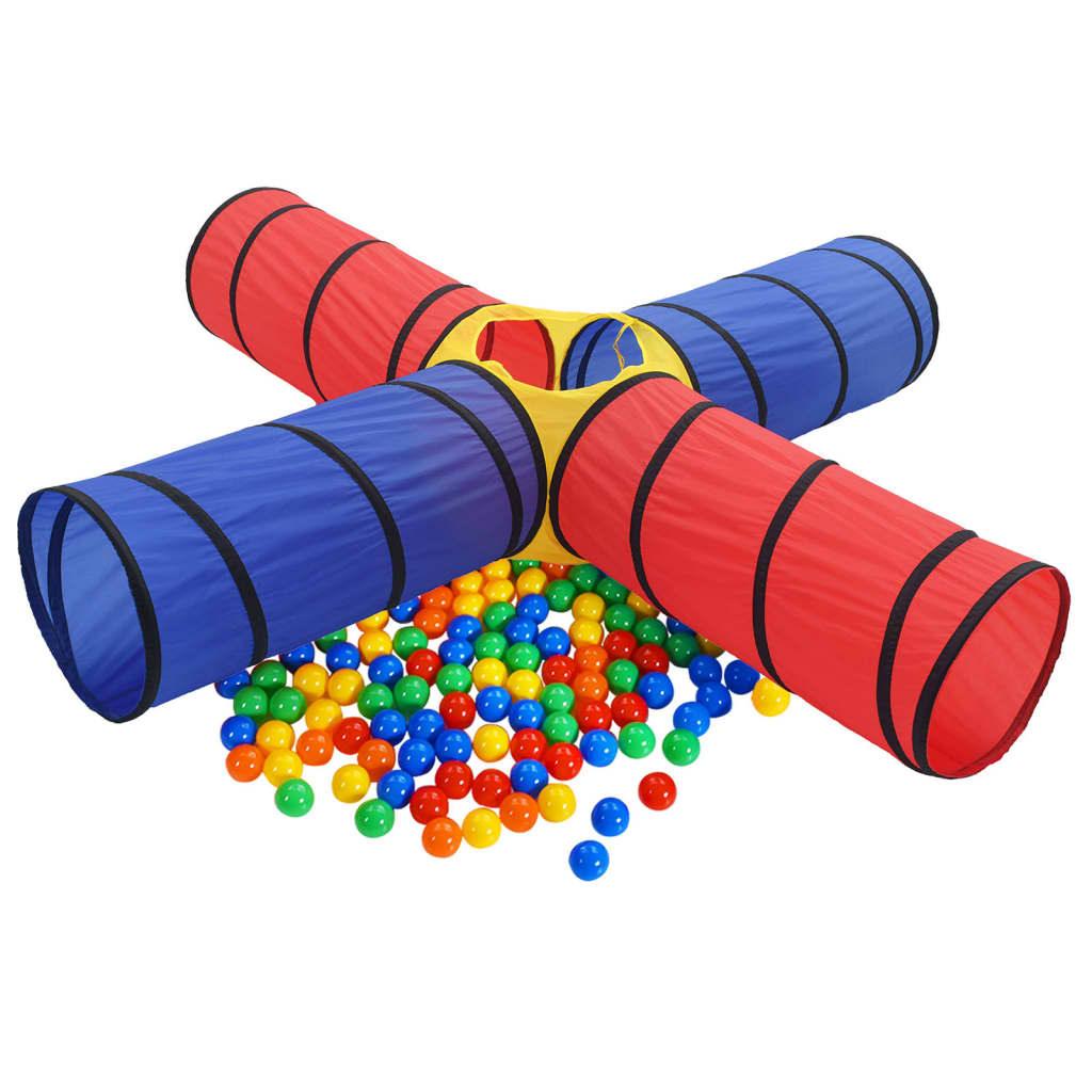 bērnu rotaļu tunelis ar 250 bumbiņām, krāsains - amshop.lv