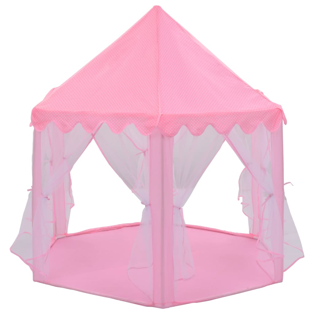 princešu rotaļu telts ar 250 bumbiņām, rozā, 133x140 cm