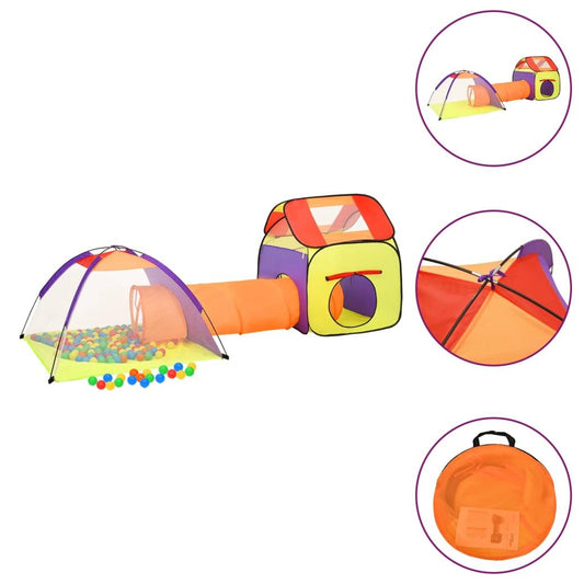 rotaļu telts ar 250 bumbiņām, krāsaina, 338x123x111 cm - amshop.lv