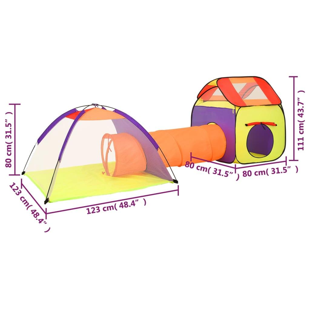 rotaļu telts ar 250 bumbiņām, krāsaina, 338x123x111 cm - amshop.lv