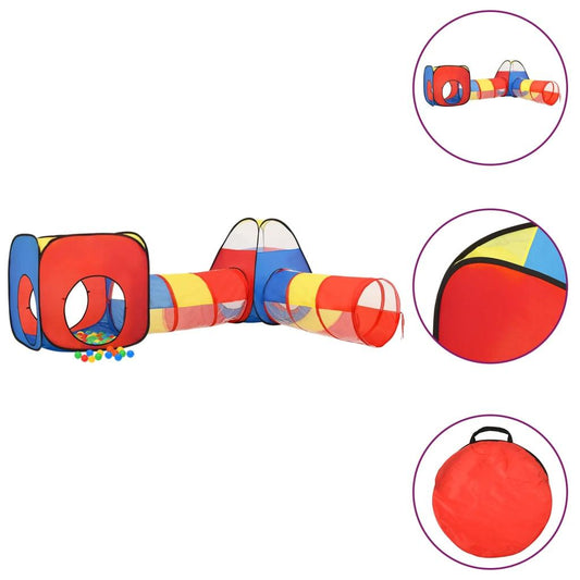 rotaļu telts ar 250 bumbiņām, krāsaina, 190x264x90 cm - amshop.lv