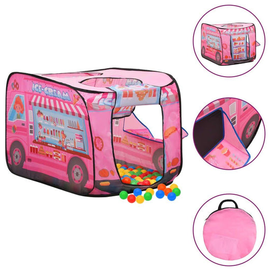 rotaļu telts ar 250 bumbiņām, 70x112x70 cm, rozā - amshop.lv