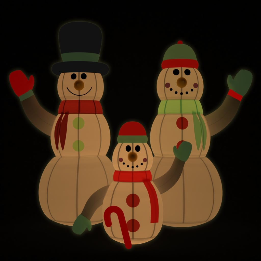 Piepūšama sniegavīru ģimene, LED, 360 cm