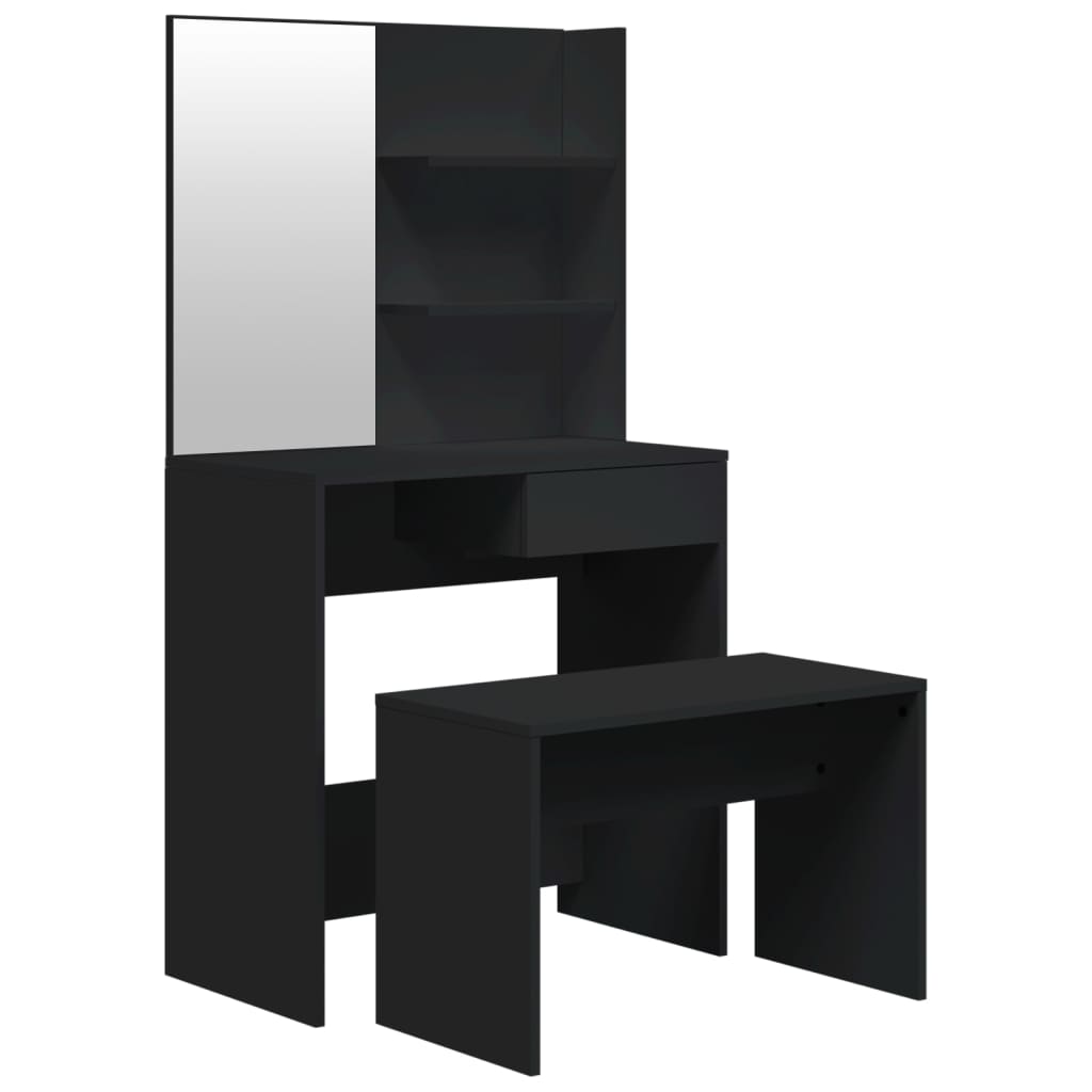 spoguļgaldiņš, melns, 74,5x40x141 cm