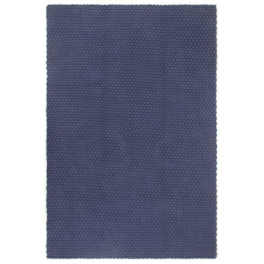 paklājs, taisnstūra, tumši zils, 80x160 cm, kokvilna