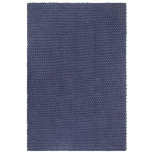 paklājs, taisnstūra, tumši zils, 120x180 cm, kokvilna