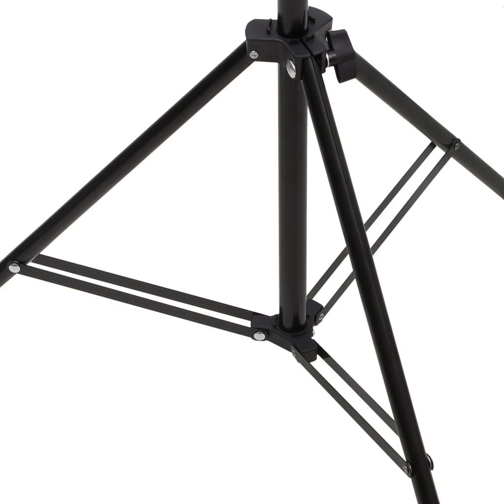 fonu statīvs, T-forma, melns, 201x60x(70-200) cm