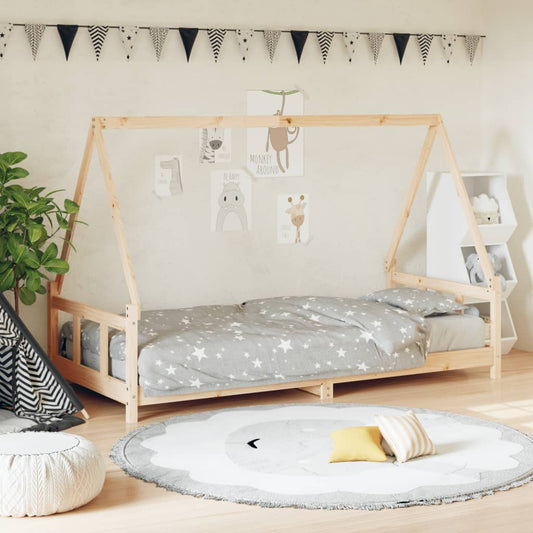 bērnu gultas rāmis, 90x200 cm, priedes masīvkoks