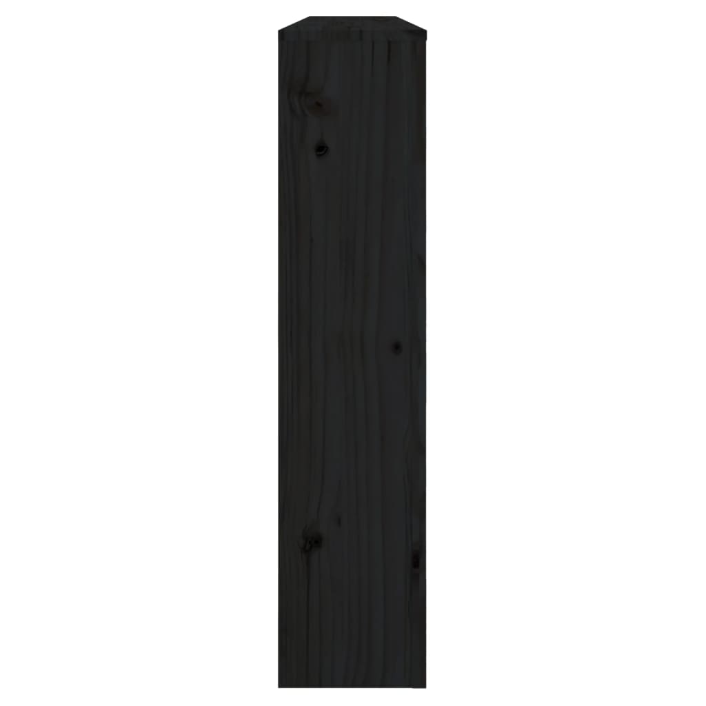radiatora pārsegs, melns, 153x19x84 cm, priedes masīvkoks