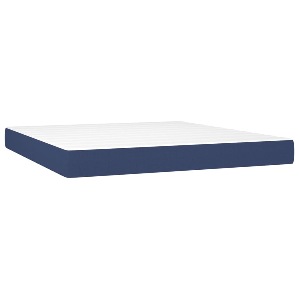 atsperu gulta ar matraci, zils, 160x200 cm, audums