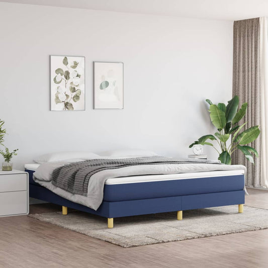 atsperu gulta ar matraci, zils, 160x200 cm, audums