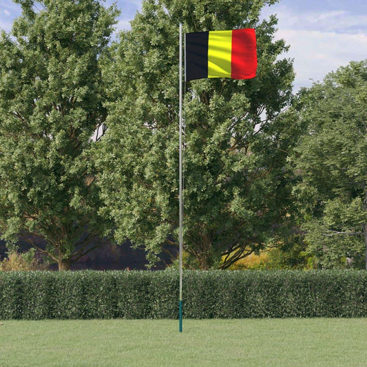 Beļģijas karogs un masts, 6,23 m, alumīnijs - amshop.lv