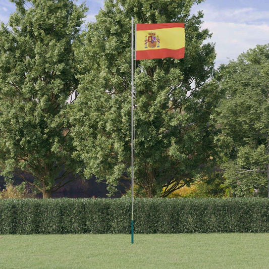 Spānijas karogs un masts, 6,23 m, alumīnijs - amshop.lv