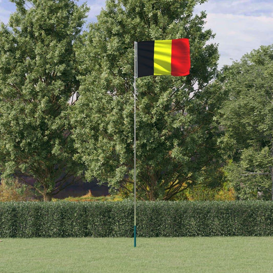 Beļģijas karogs un masts, 5,55 m, alumīnijs - amshop.lv