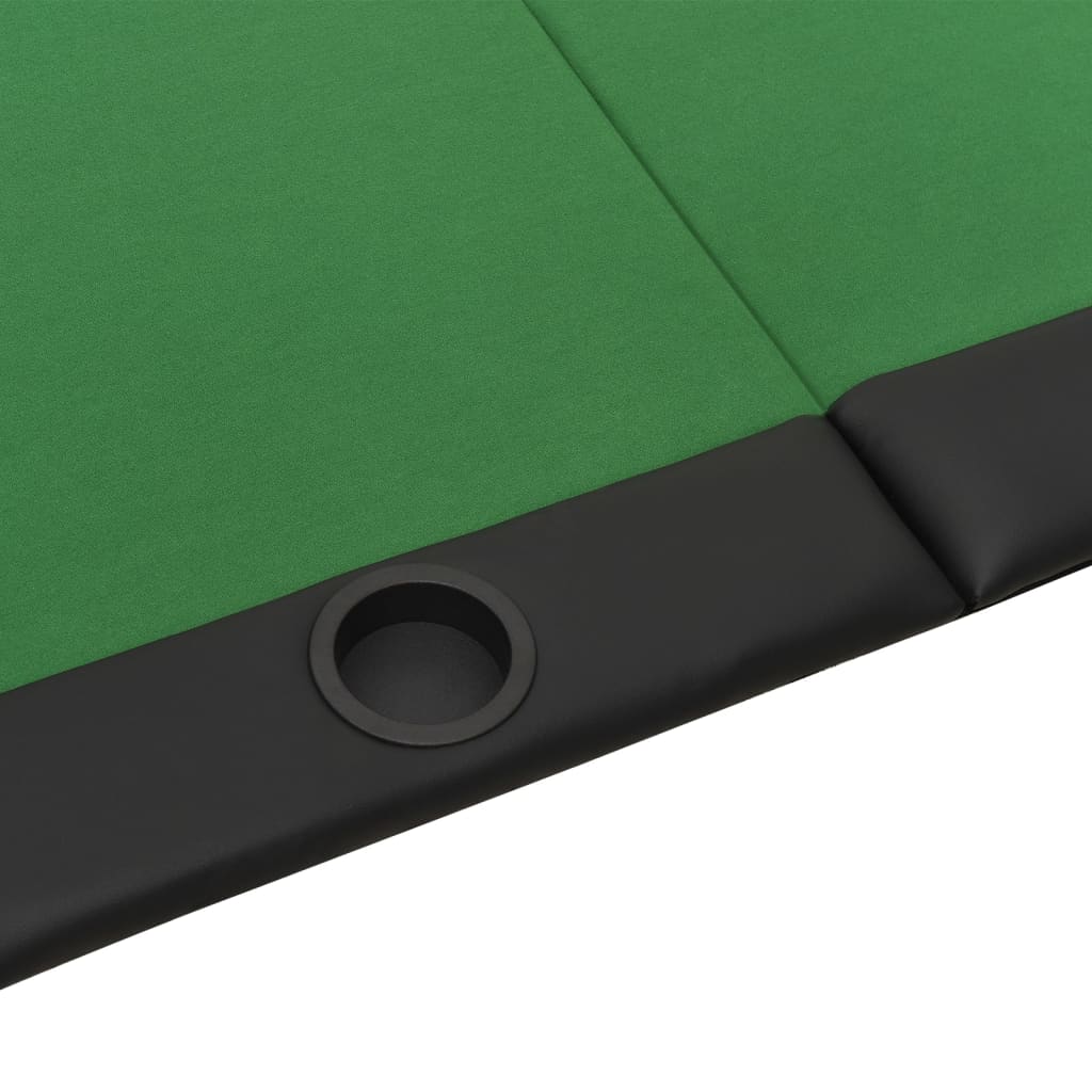 pokera galds 10 personām, saliekams, zaļš, 206x106x75 cm