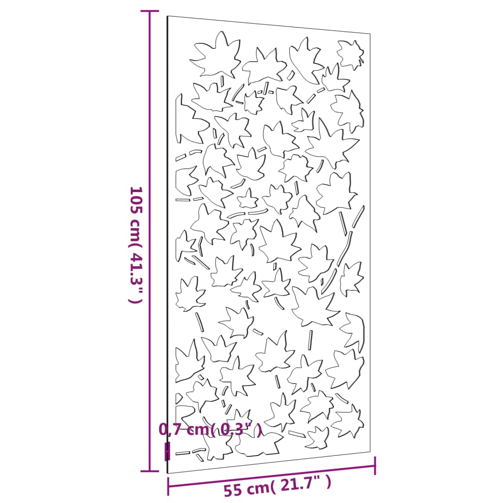dārza sienas rotājums, 105x55 cm, tērauds, rūsas efekts