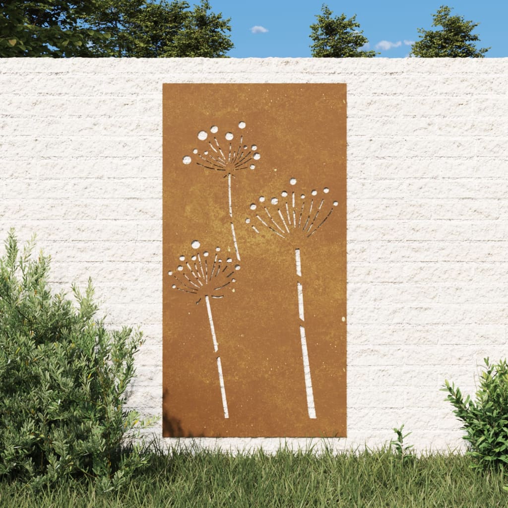 dārza sienas rotājums, 105x55 cm, tērauds, rūsas efekts