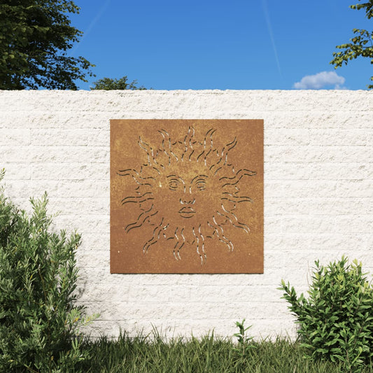 dārza sienas rotājums, 55x55 cm, tērauds, rūsas efekts