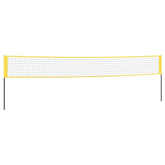 badmintona tīkls, dzeltens un melns, 600x155 cm, PE audums