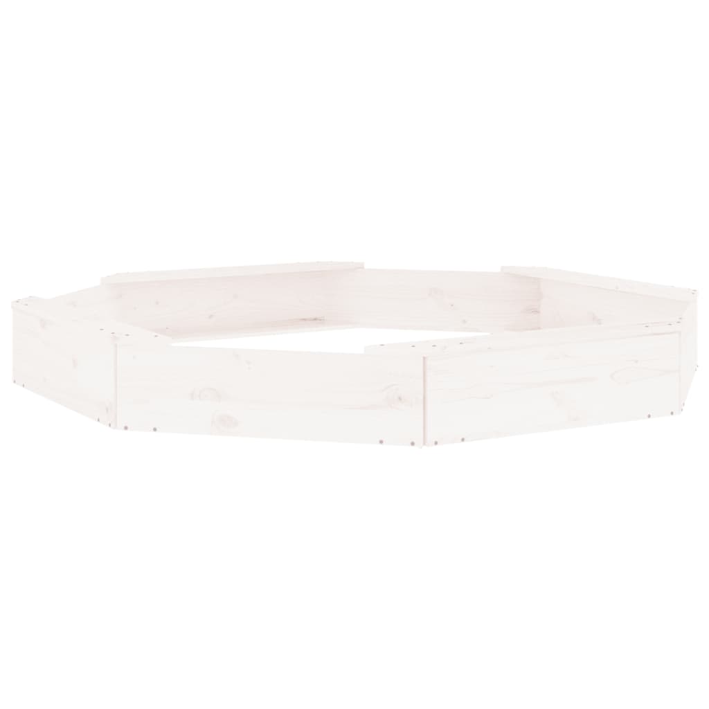 smilšu kaste ar sēdekļiem, balta, astoņstūra forma, priede