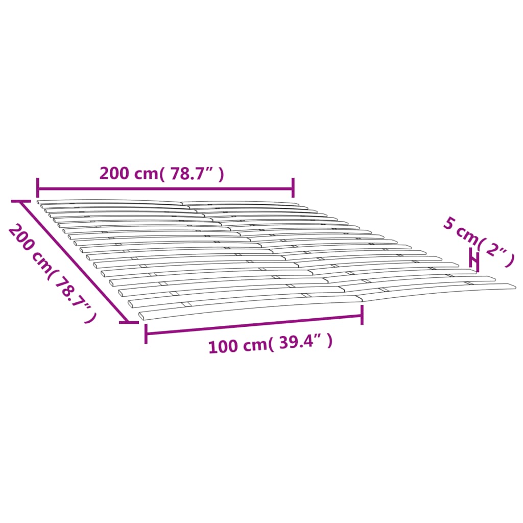 gultas redeles, 2 gab., ar 34 līstītēm, 100x200 cm