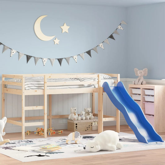 bērnu gulta ar slidkalniņu, 80x200 cm, priedes masīvkoks
