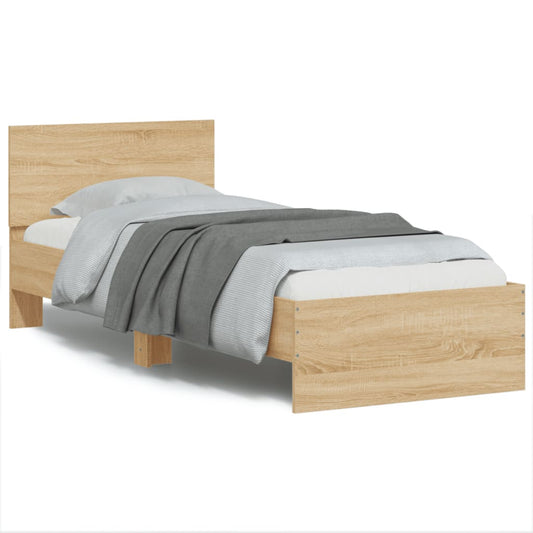 gultas rāmis ar galvgali, ozola, 90x190 cm, inženierijas koks