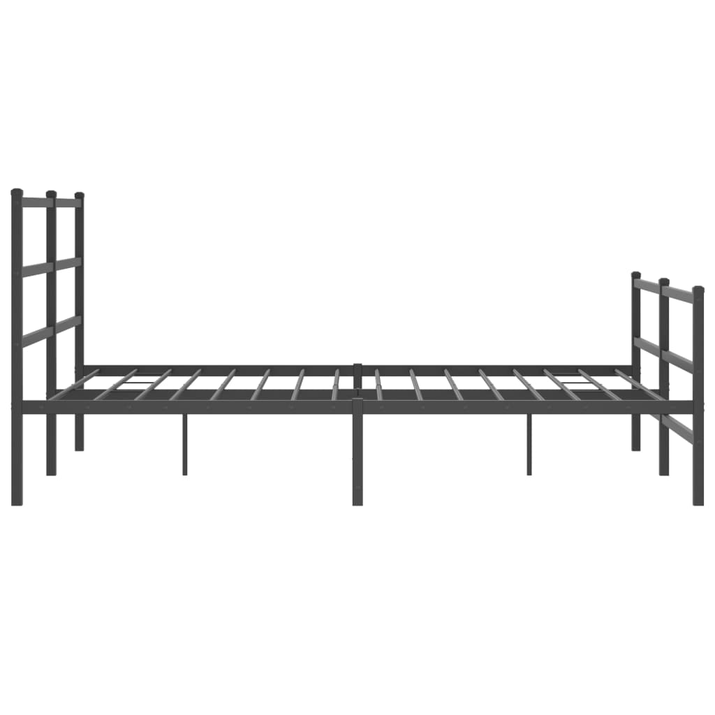gultas rāmis ar galvgali un kājgali, melns metāls, 150x200 cm