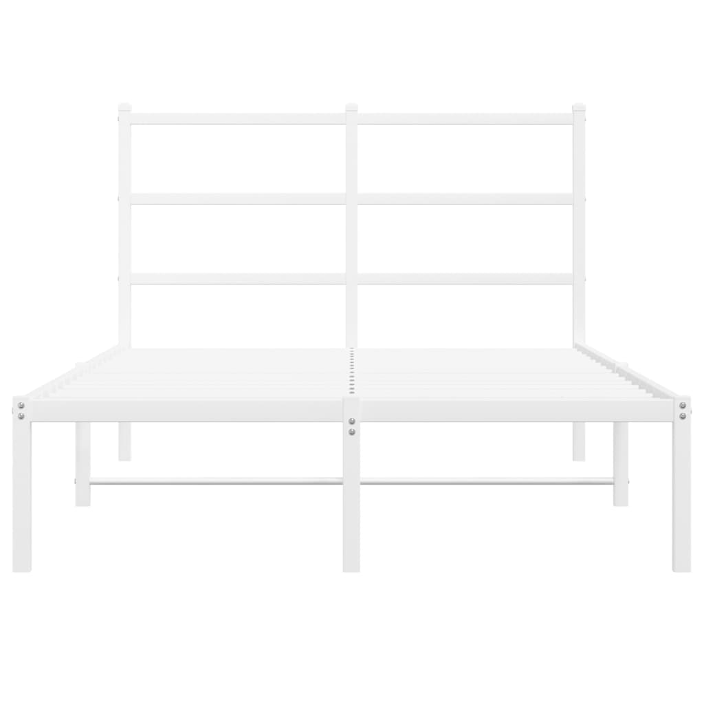 gultas rāmis ar galvgali, balts metāls, 120x190 cm