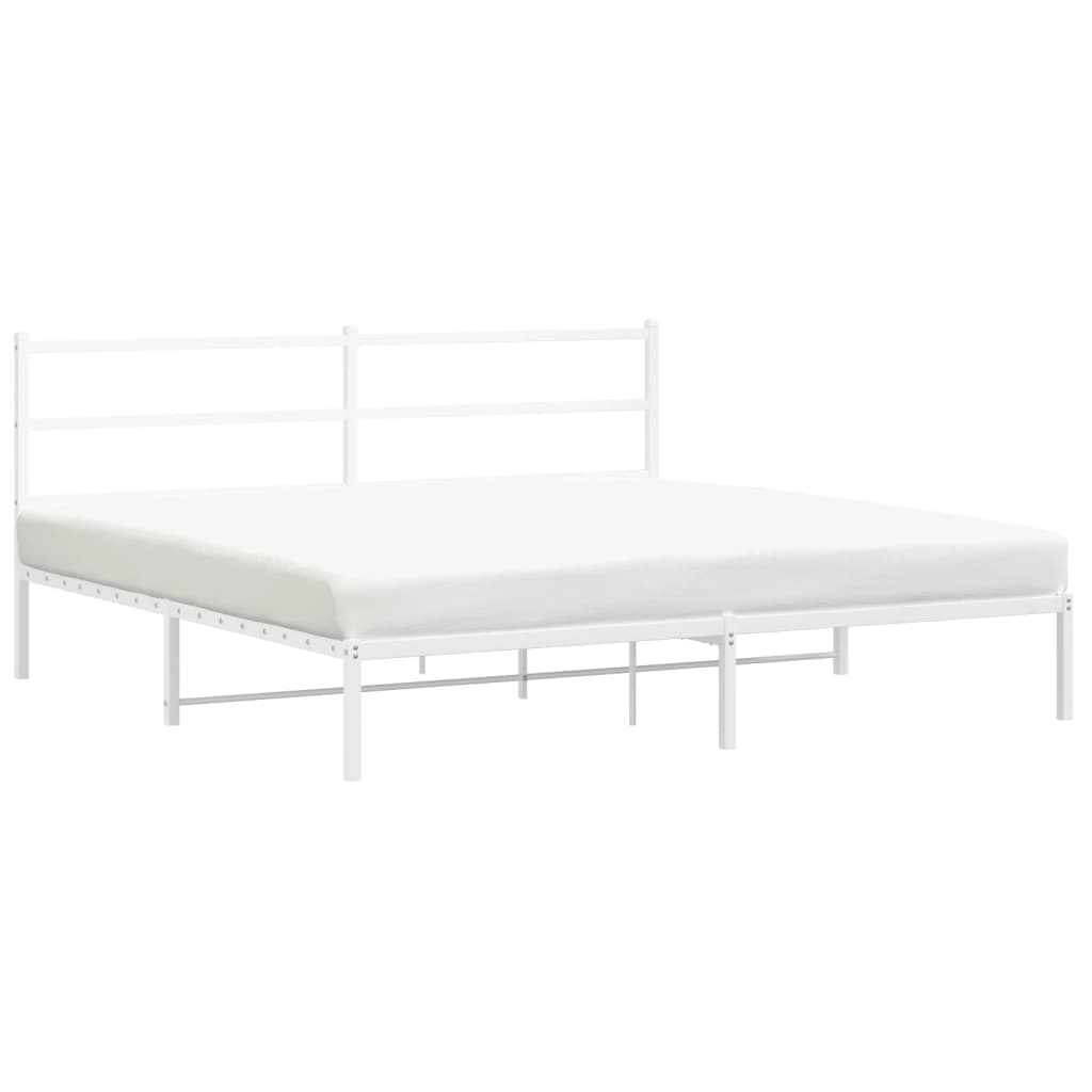 gultas rāmis ar galvgali, balts metāls, 180x200 cm
