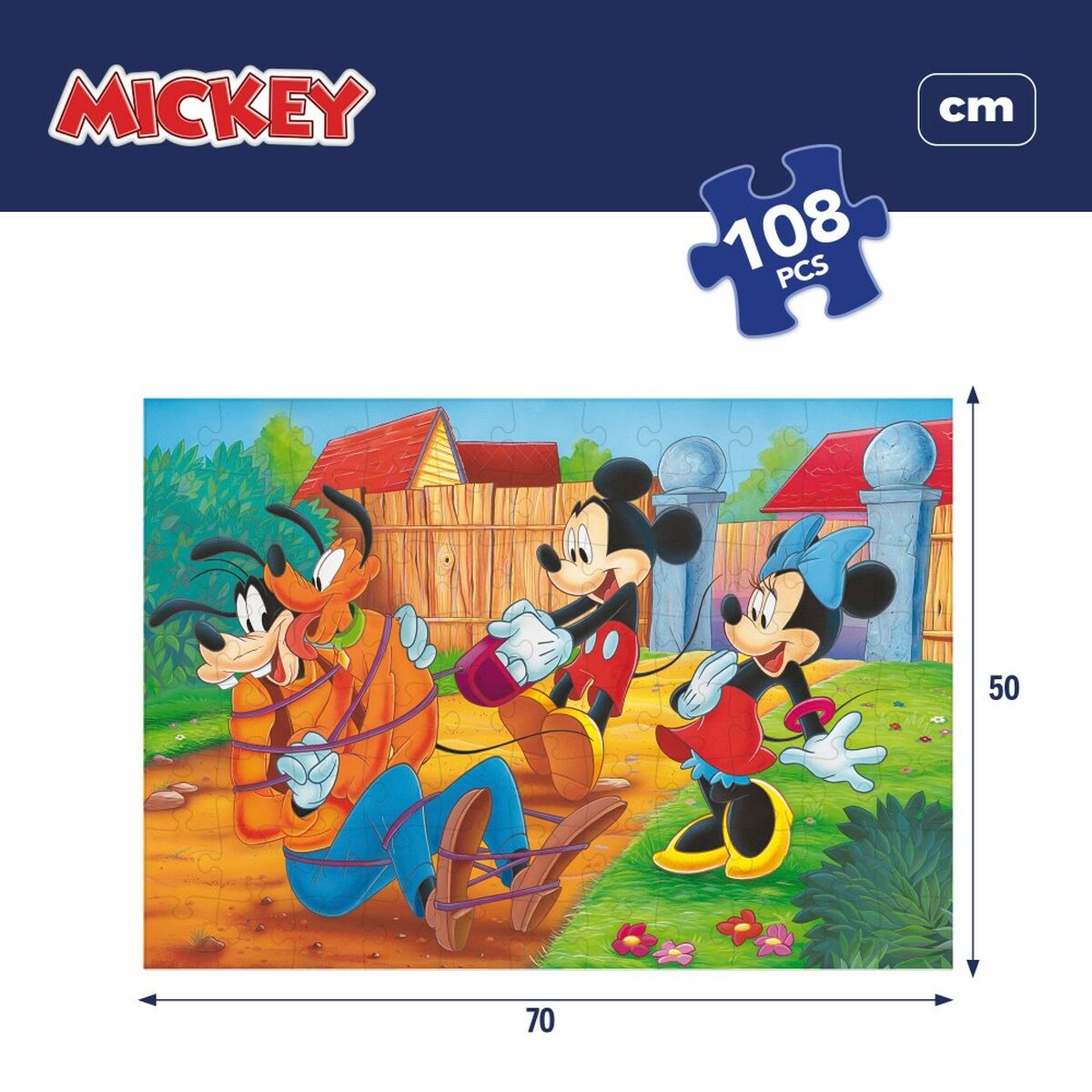 Puzle Bērniem Mickey Mouse Abpusējs 108 Daudzums 70 x 1,5 x 50 cm