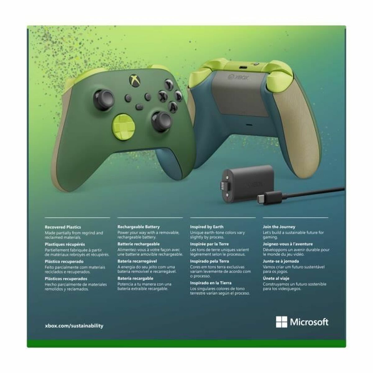 Беспроводный игровой пульт Microsoft Зеленый