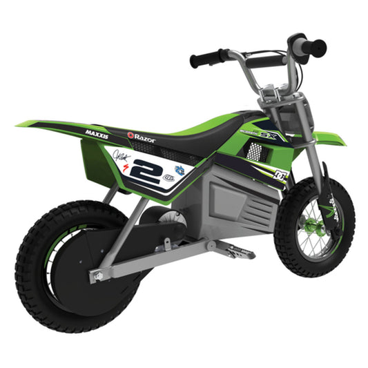 Bērnu elektriskais motocikls Razor Dirt Rocket SX350 McGrath Balts Melns Zaļš Pelēks