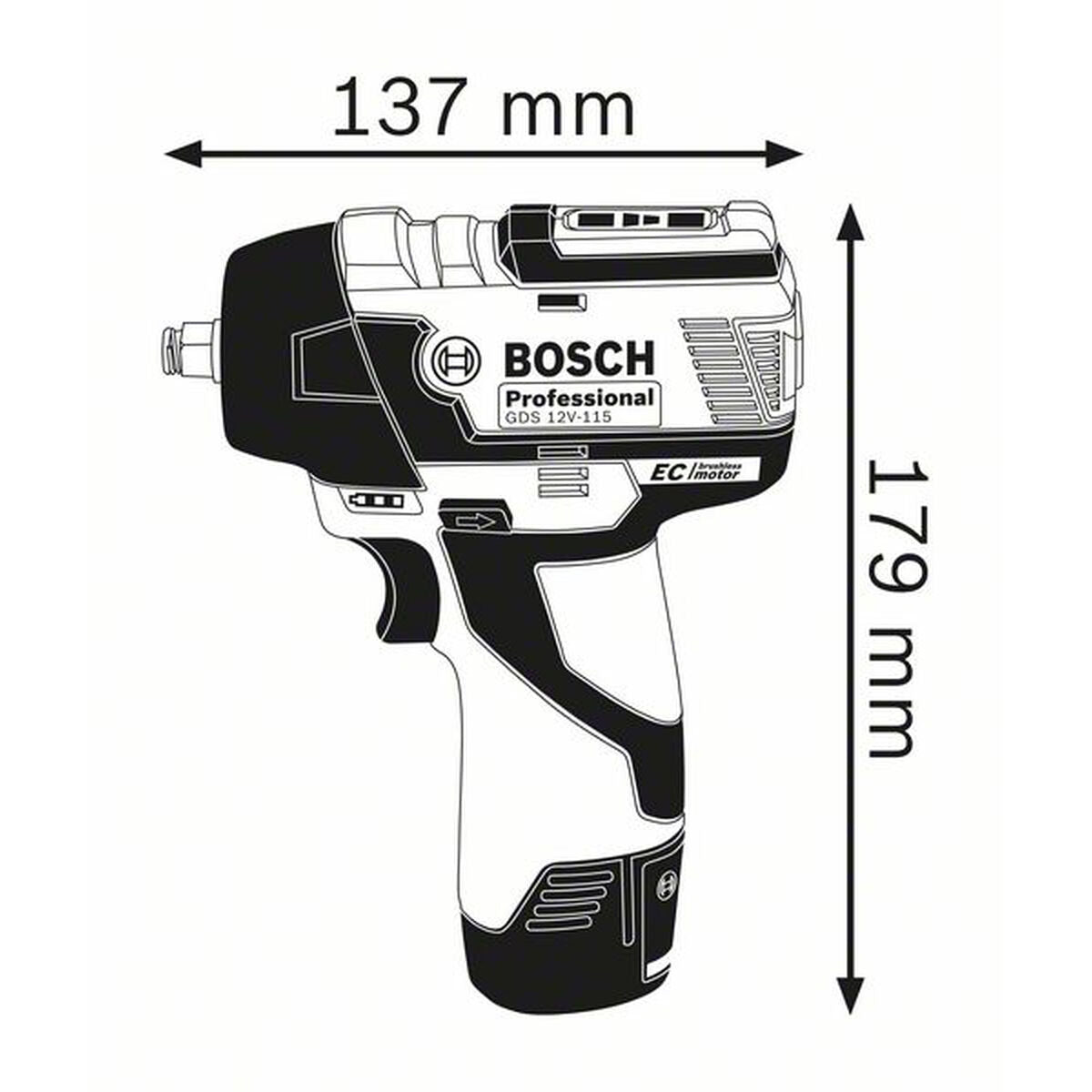 Impact wrench BOSCH Professional GDS 12V-115 12 V 115 Nm