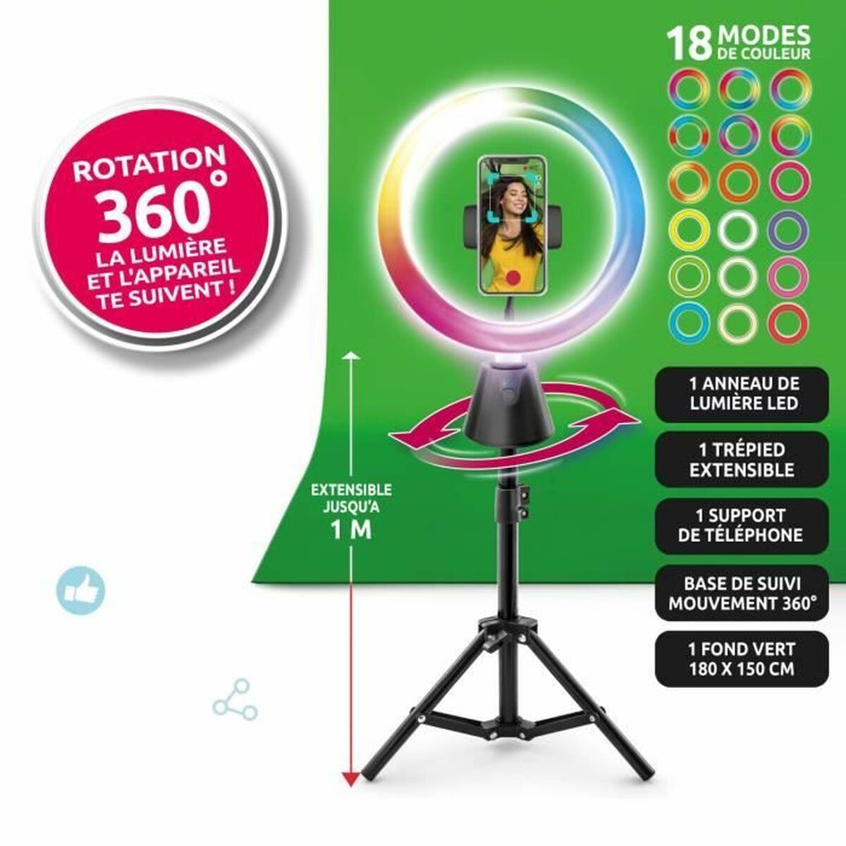 кольцевой светильник для селфи Canal Toys Studio creator video maker KIT 360º