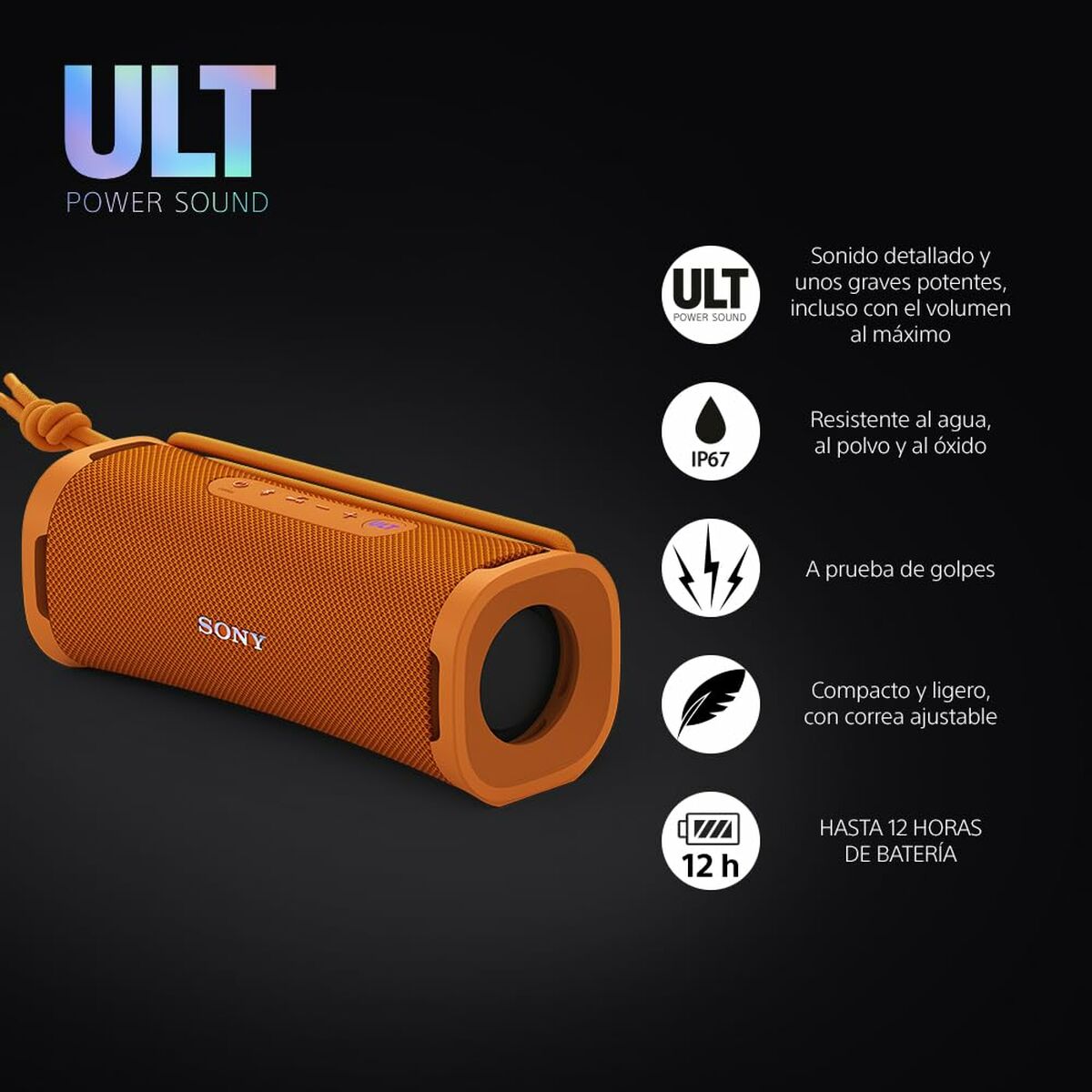 Portable Bluetooth Speakers Sony SRSULT10D Orange