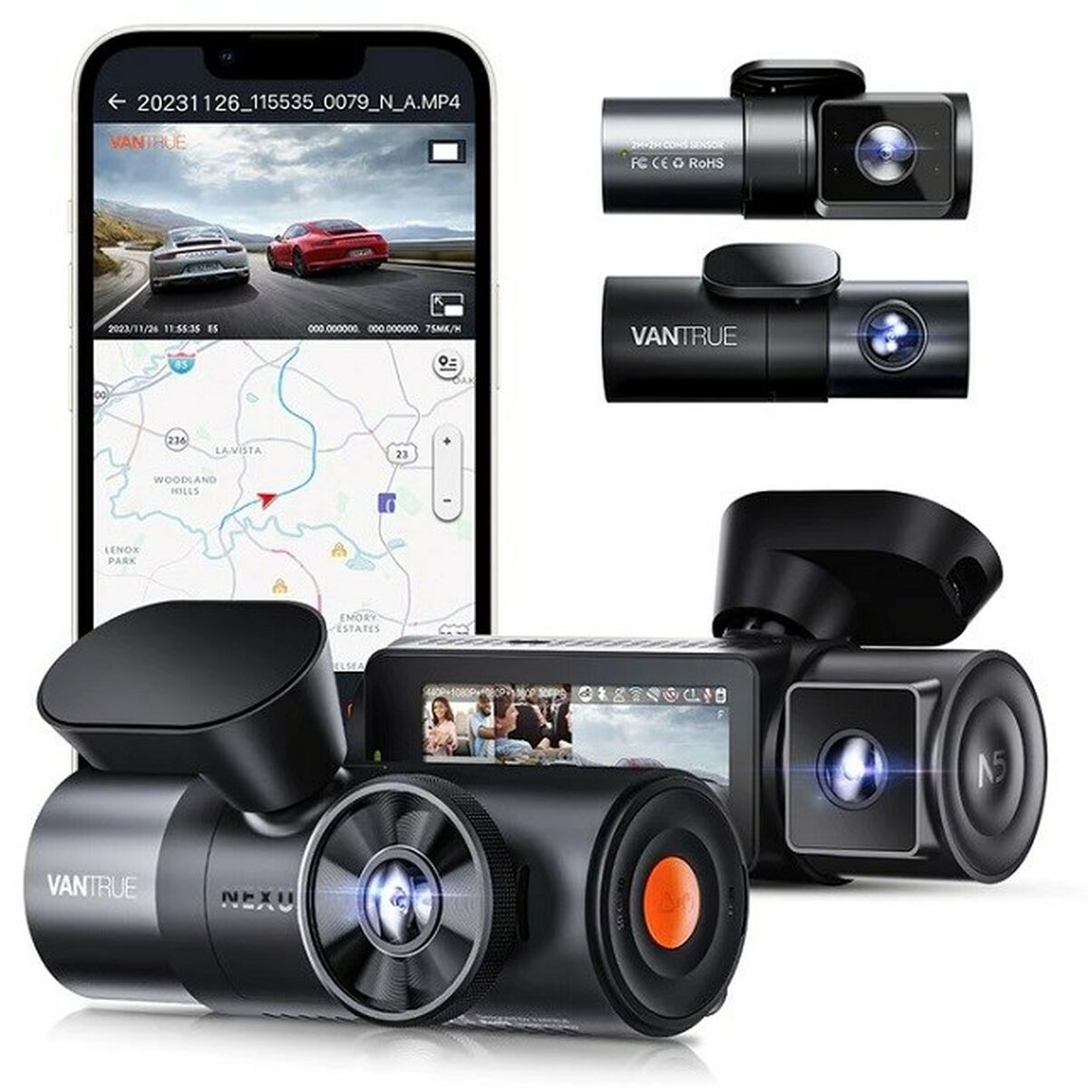 Auto Videoreģistrators Vantrue N5 Nexus 5 Sporta Kamera Automašīnai