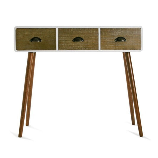 Vestibila galds ar 3 atvilktnēm Versa Balts Koks MDF un priede 30 x 80,5 x 90 cm