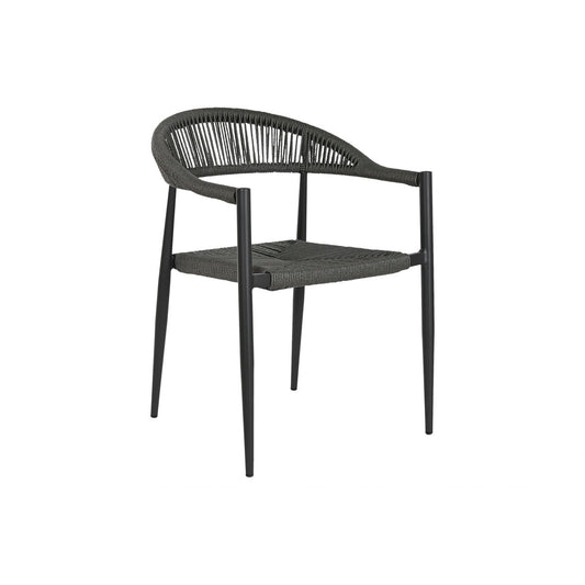 Dārza krēsls Home ESPRIT Melns Tumši pelēks Alumīnijs Rotangpalma 56 x 60 x 78 cm