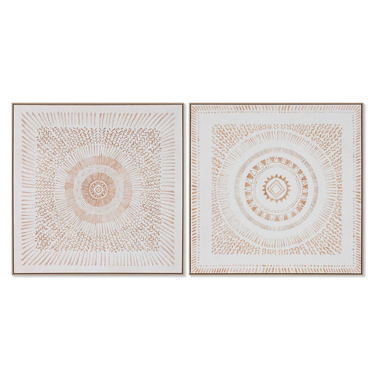 Картина Home ESPRIT Mandala Скандинавский 100 x 4 x 100 cm (2 штук)