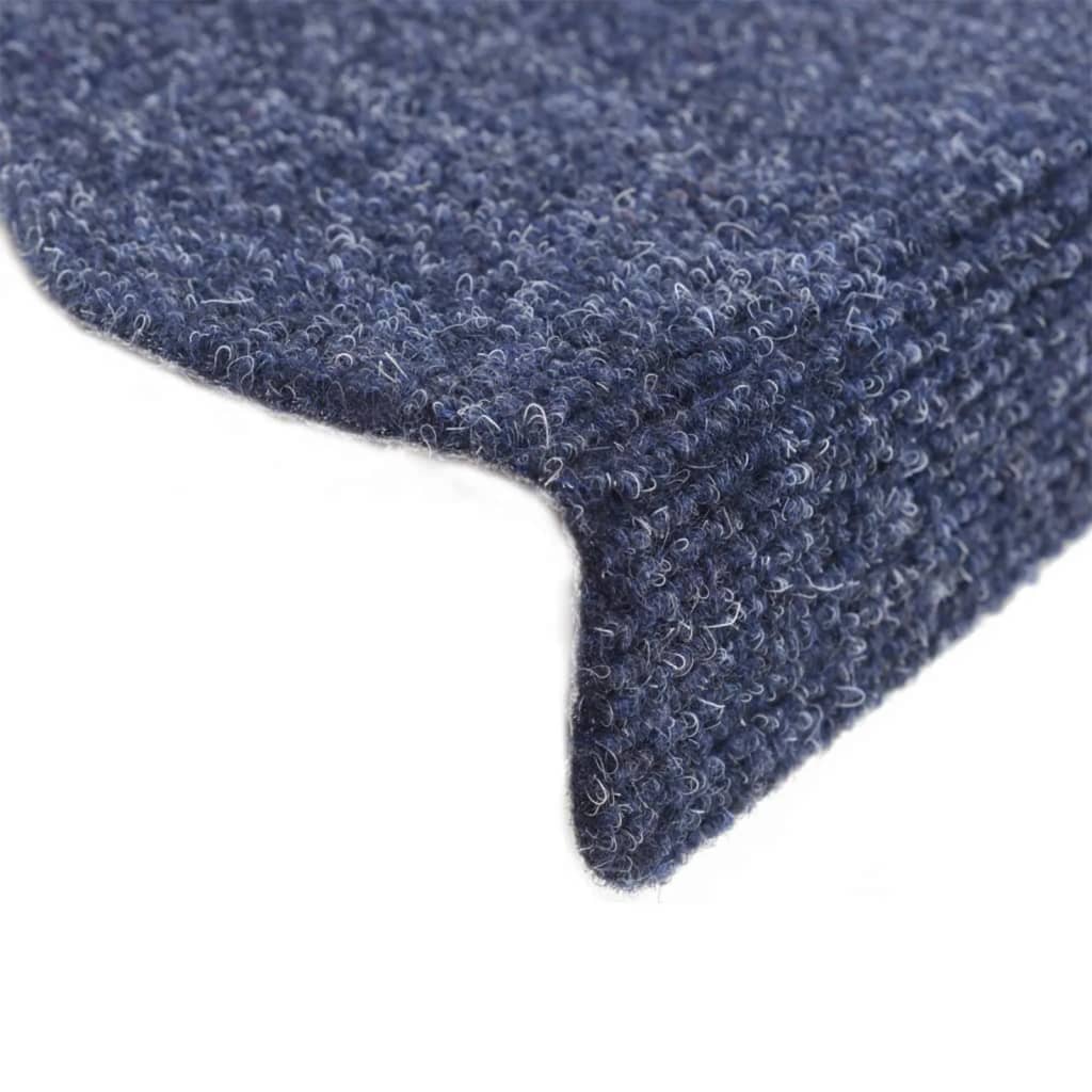kāpņu paklāji, 15 gab., pašlīmējoši, 65x21x4 cm, zili