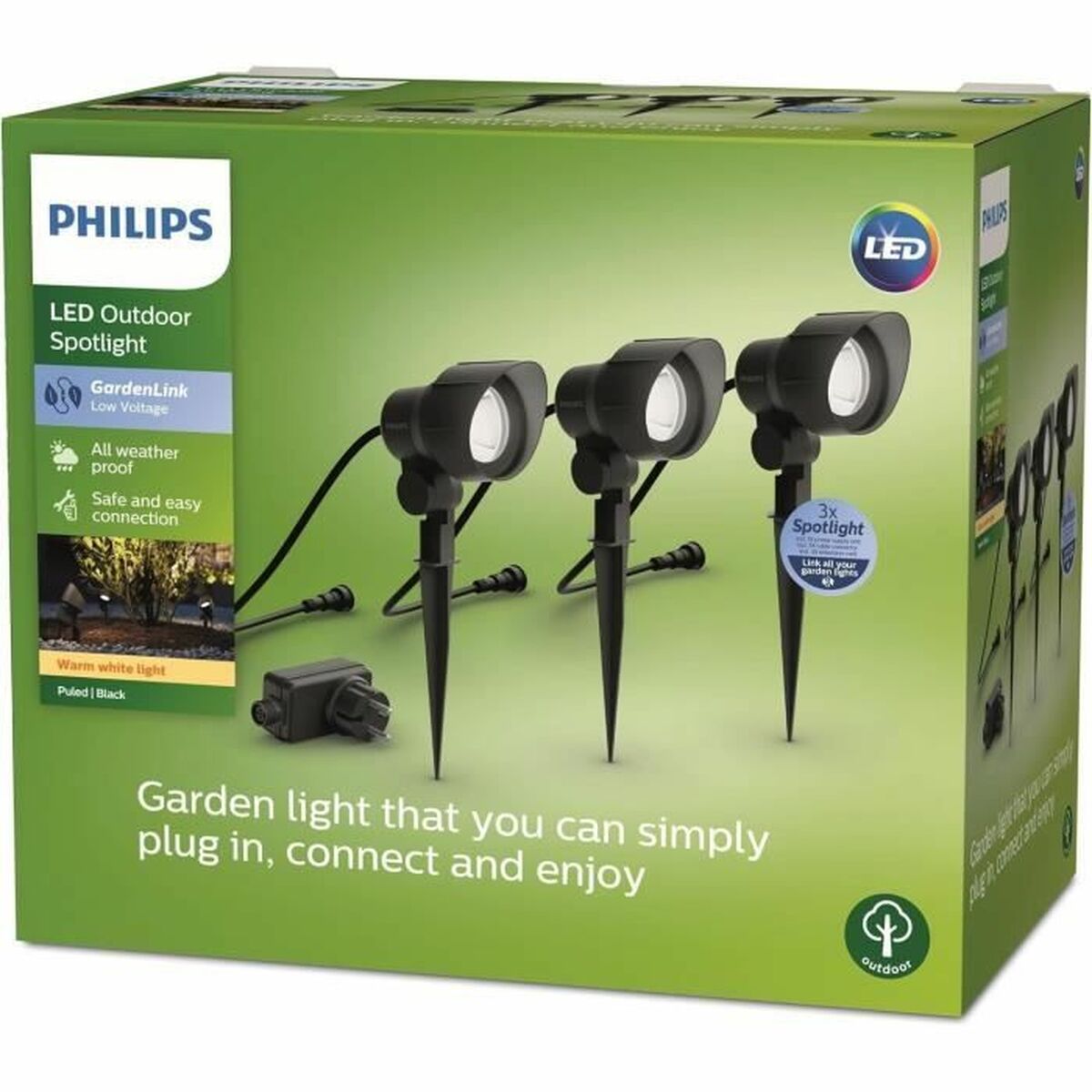 Dārza lampa Philips Melns 220-240 V Silts balts 600 lm