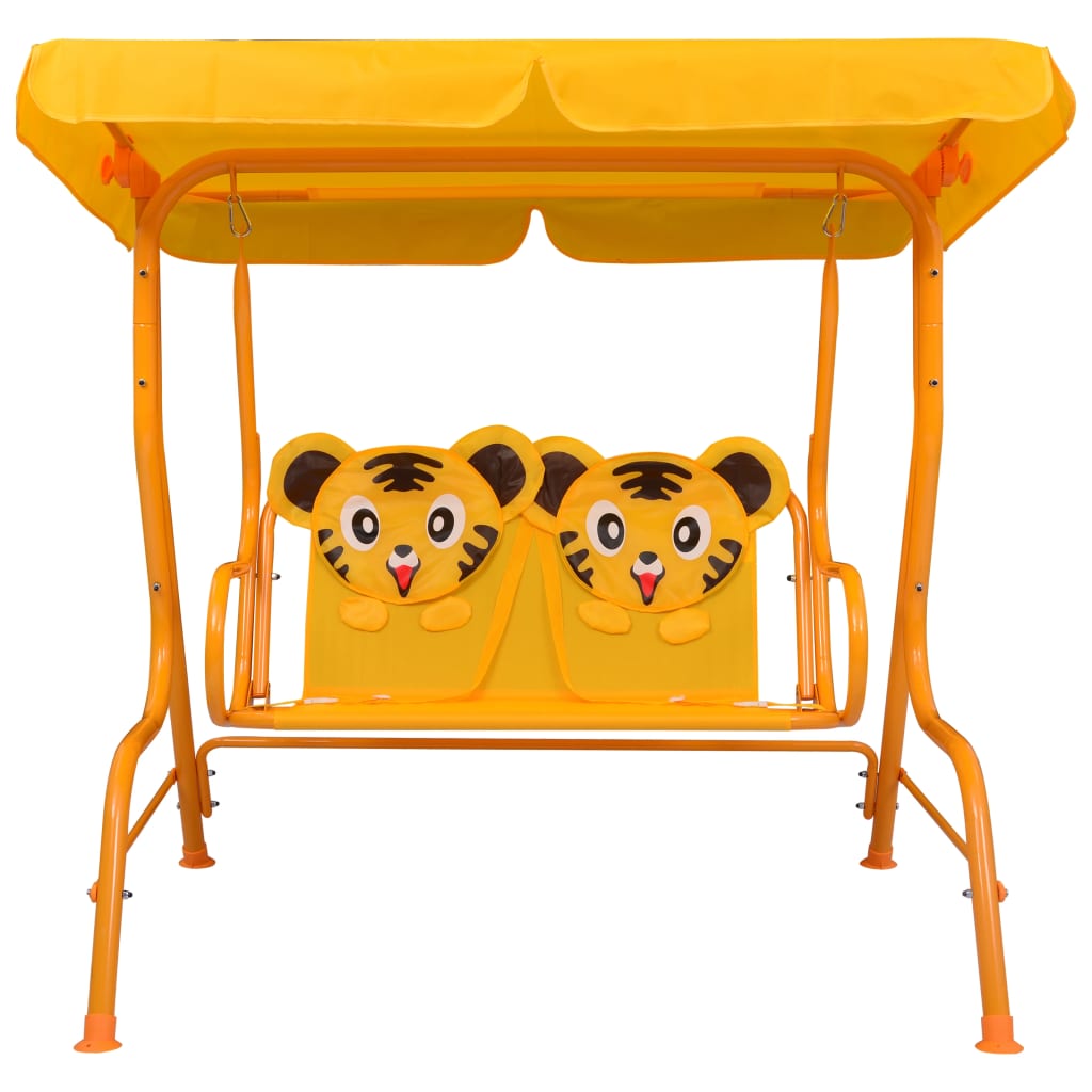 Bērnu šūpuļdīvāns, dzeltens, 115x75x110 cm, audums