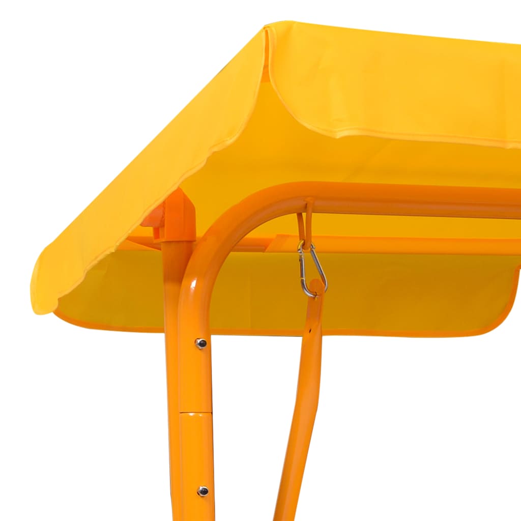 Bērnu šūpuļdīvāns, dzeltens, 115x75x110 cm, audums