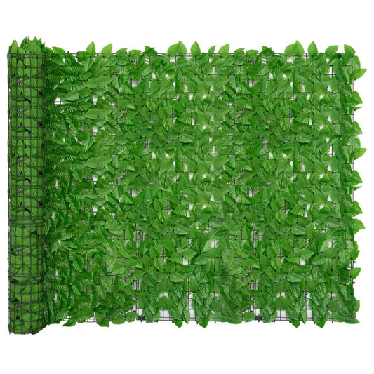 balkona aizslietnis ar zaļām lapām, 400x150 cm