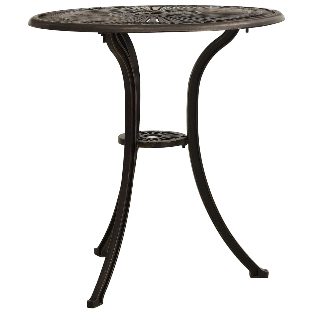 dārza galds, bronzas krāsa, 62x62x65 cm, liets alumīnijs